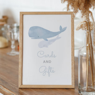 Whale unter dem Meer Baby-Duschkarten und Geschenk Poster