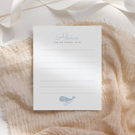 Whale unter dem Sea Baby Shower Advice Card