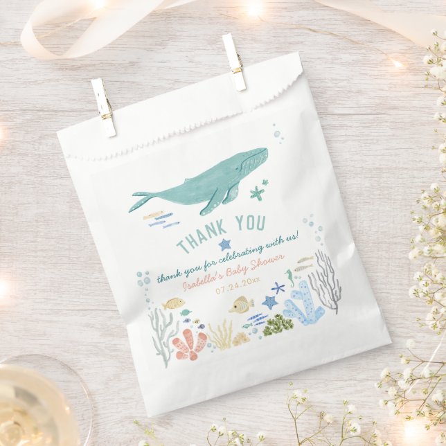 Whale unter der Sea Baby Dusche Danke Geschenktütchen (Ausgeschnitten)