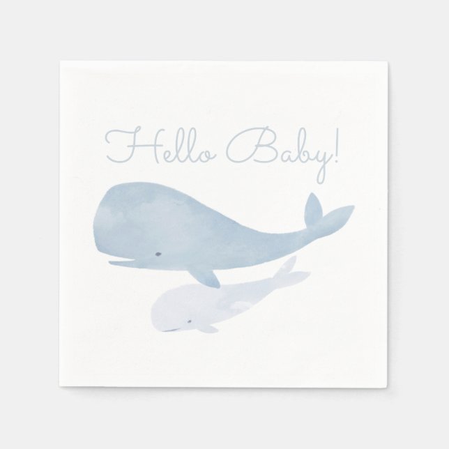Whale unter der Sea Baby Dusche Serviette (Vorderseite)