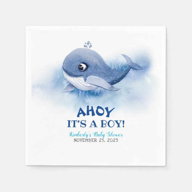 Whale unter der Sea Baby Dusche Serviette (Vorderseite)