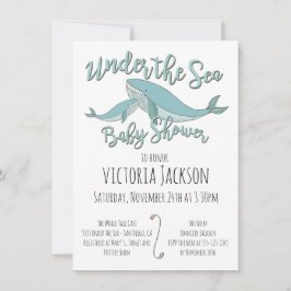 Whale unter der Sea Baby Shower Einladung