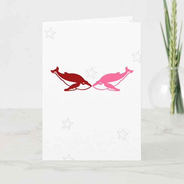Whale Valentine's Day Card Feiertagskarte (Vorderseite)