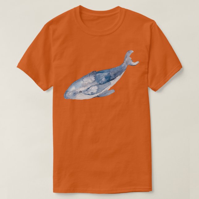 Whale Wasserfarbe Humpback 2 T-Shirt (Design vorne)