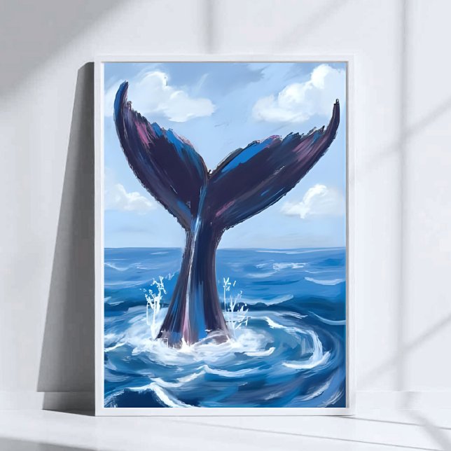 Whale Watching | Blue Ocean Watercolor Poster (Von Creator hochgeladen)