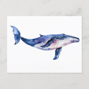 Whale Watercolor Postkarte