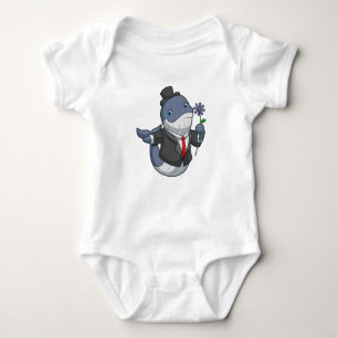 Whale Wedding Groom Blume Baby Strampler