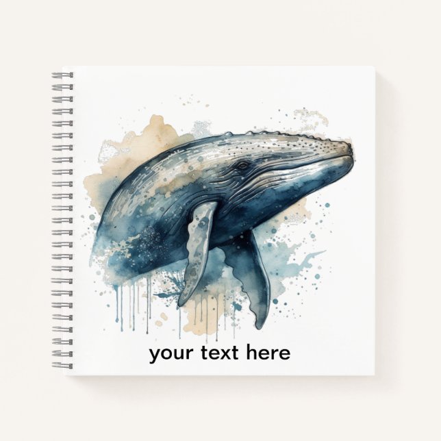 Whale Wonder für Wasserfarben, kundenspezifisch Notizbuch (Vorderseite)