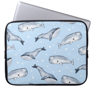 Whale Wonderings: Watercolor Starry Sky Laptopschutzhülle