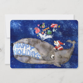 Whale wünscht Cartoon Holiday Card Feiertagskarte