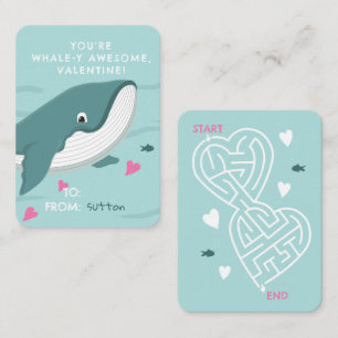 Whale-y-Phantastisch-Klassenzimmer Valentine Mitteilungskarte