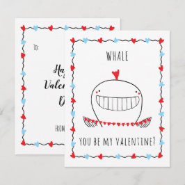 Whale You be My Valentine Funny Valentine's Day Mitteilungskarte
