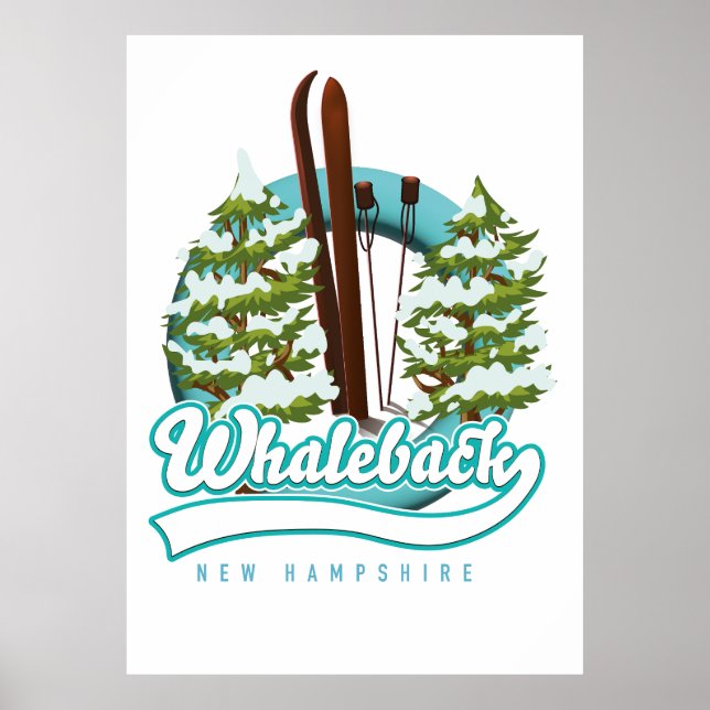 Whaleback New Hampshire Retro-Logo Poster (Vorne)