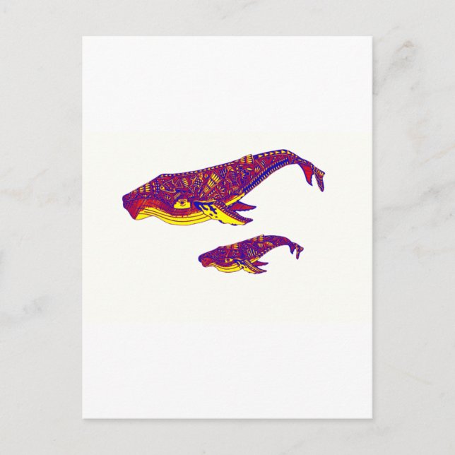 Whales Art Postkarte (Vorderseite)