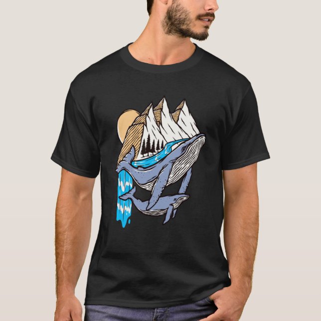 Whales Haie Meerestiere T-Shirt (Vorderseite)