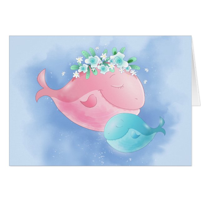 Whales Mother's Day Pun (Vorderseite (Horizontal))