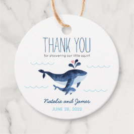 Whales Nautical Under Sea Baby Shower Geschenkmark Geschenkanhänger