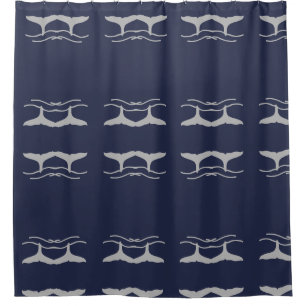 Whales Schwanz Kontur Muster Duschvorhang