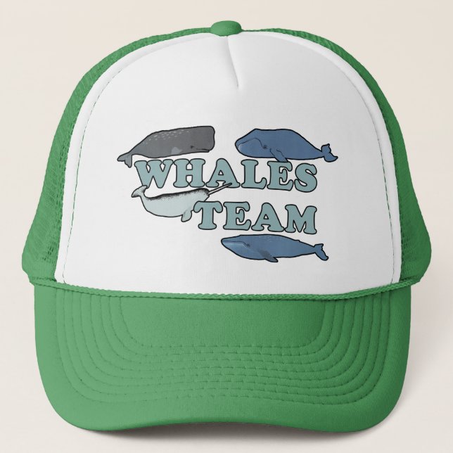 Whales Team Environmental Whale Lover Green Truckerkappe (Vorderseite)