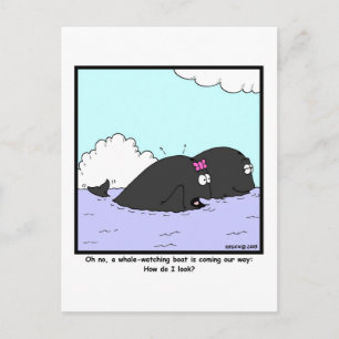 Whalewatching: Whale Cartoon Postkarte