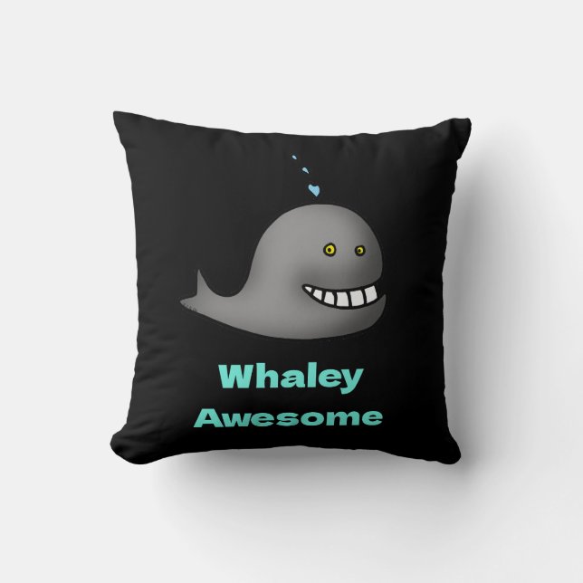Whaley Awesome Funny Whale Pun Design Kissen (Vorderseite)