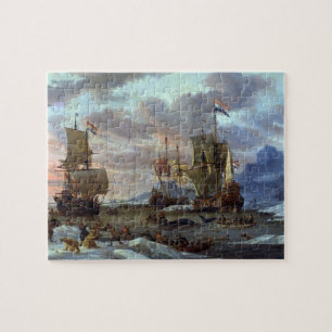 Whaling Grounds Arctic Ocean Abraham Storck 1654 Puzzle