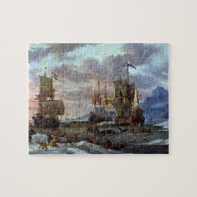 Whaling Grounds Arctic Ocean Abraham Storck 1654 Puzzle (Horizontal)