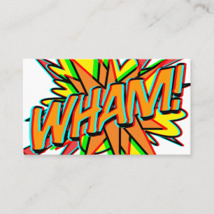 WHAM 3D Lustiges Retro-Comic-Heft Visitenkarte