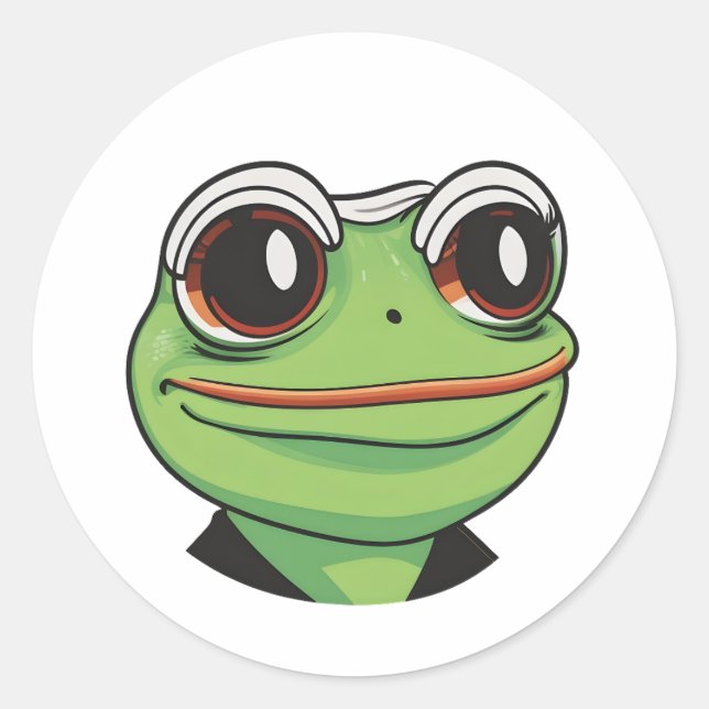 Wham! Comic Book Frog: Burning with Action Runder Aufkleber (Vorderseite)