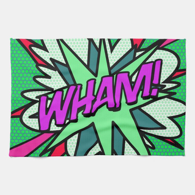 WHAM Comic Buch Cool Modern Geschirrtuch (Horizontal)
