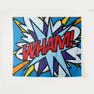 WHAM Coole Comic-Book Pop-Art-Typografie Wandteppich