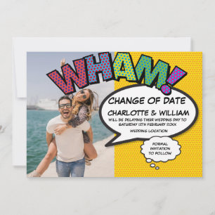 WHAM Foto Änderung des Datums Comic-Buch verschobe Save The Date