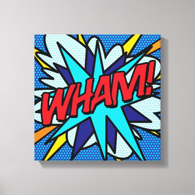 WHAM Fun Retro Comic Pop Kunst Leinwanddruck (Vorderseite)