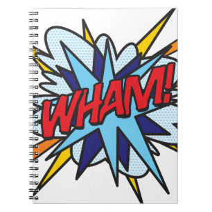 WHAM Fun Retro Comic Pop Kunst Notizblock