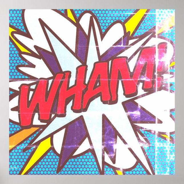 WHAM Fun Retro Comic Pop Kunst Poster (Vorne)