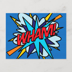 WHAM Fun Retro Comic Pop Kunst Postkarte