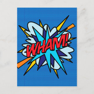 WHAM Fun Retro Comic Pop Kunst Postkarte