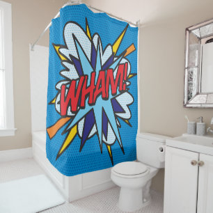 WHAM Lustige Retro-Comic-Book-Pop-Art Duschvorhang
