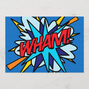 WHAM Lustige Retro-Comic-Book-Pop-Art Einladung