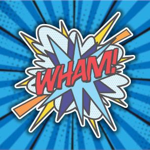 WHAM Lustiges Retro-Comic-Book-Pop-Art Aufkleber