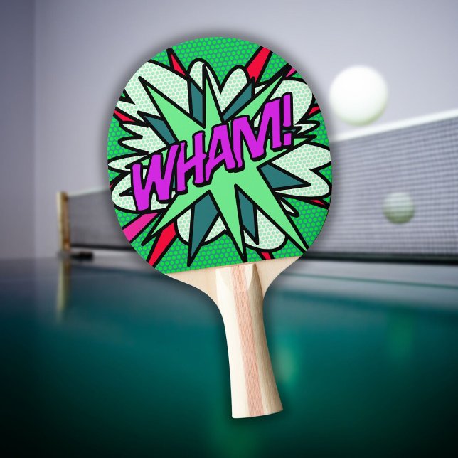WHAM Modern Cool Fun Comic Book Tischtennis Schläger (WHAM Modern Cool Fun Comic Book Ping Pong Paddle)