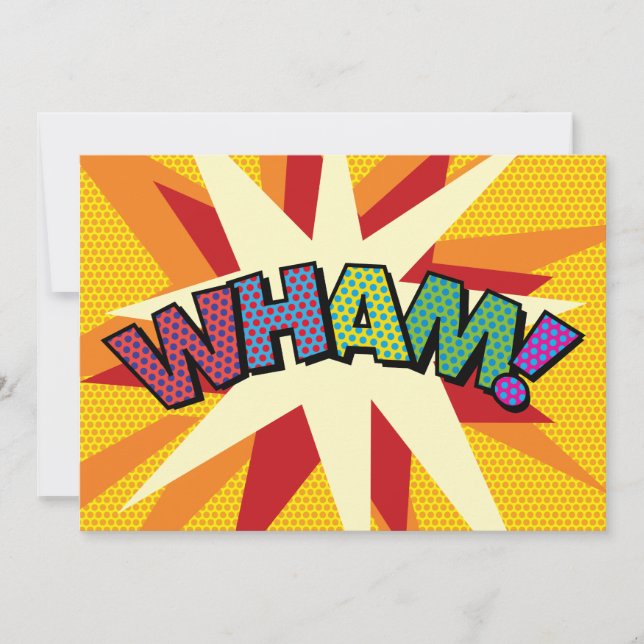 WHAM Sprechblase Spaß Retro Ankündigung (Vorderseite)