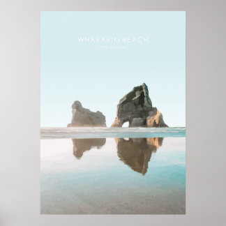 Wharariki Beach, Neuseeland Travel Artwork Poster