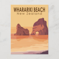 Wharariki Beach Neuseeland Vintage Art