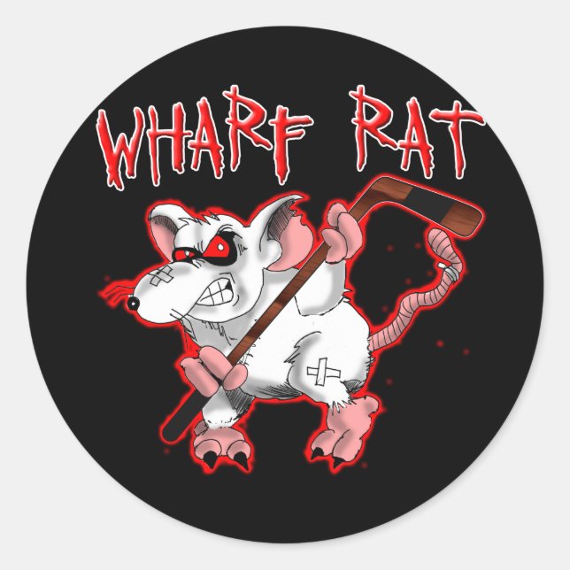 Wharf Rat Cartoon Mascot Runder Aufkleber (Vorderseite)