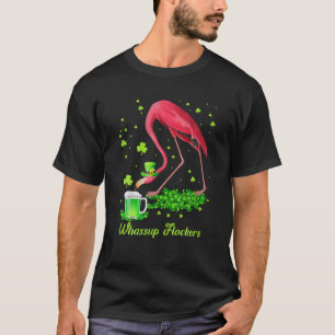 Whassup Flockers Lucky Irish Flamingo T-Shirt