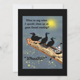 "WhasSUP" mit Enten auf der SUP-Tafel Feiertagskarte