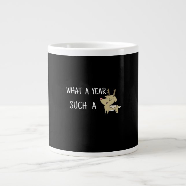 What A Fun Deer Moment Retro Style  Jumbo-Tasse (Vorderseite)