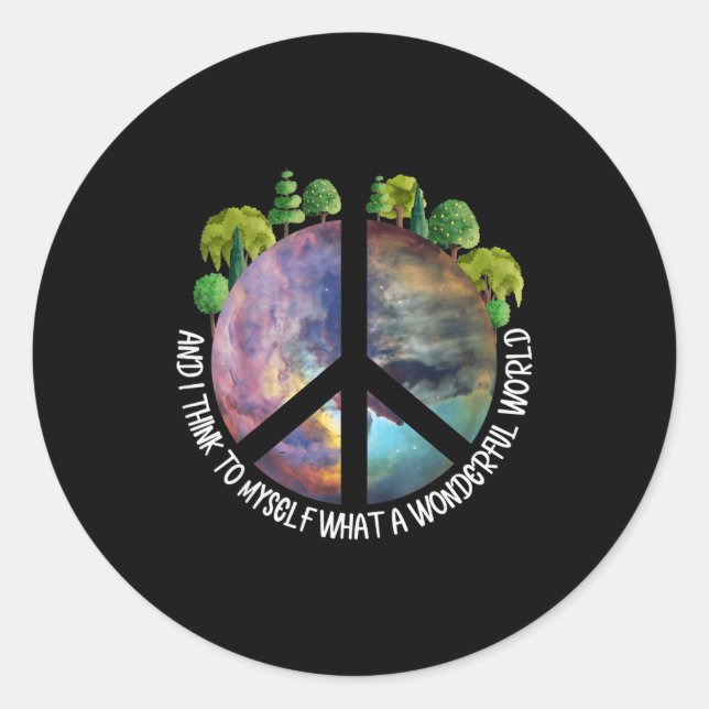 What A Wonderful World  Runder Aufkleber (Vorderseite)