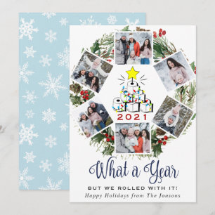 What a Year Christmas Red Farm Truck 6 Photo Feiertagskarte